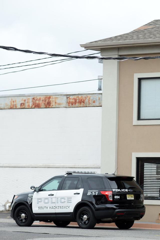  Police car sits outside the motel where Sinead made the tearful video