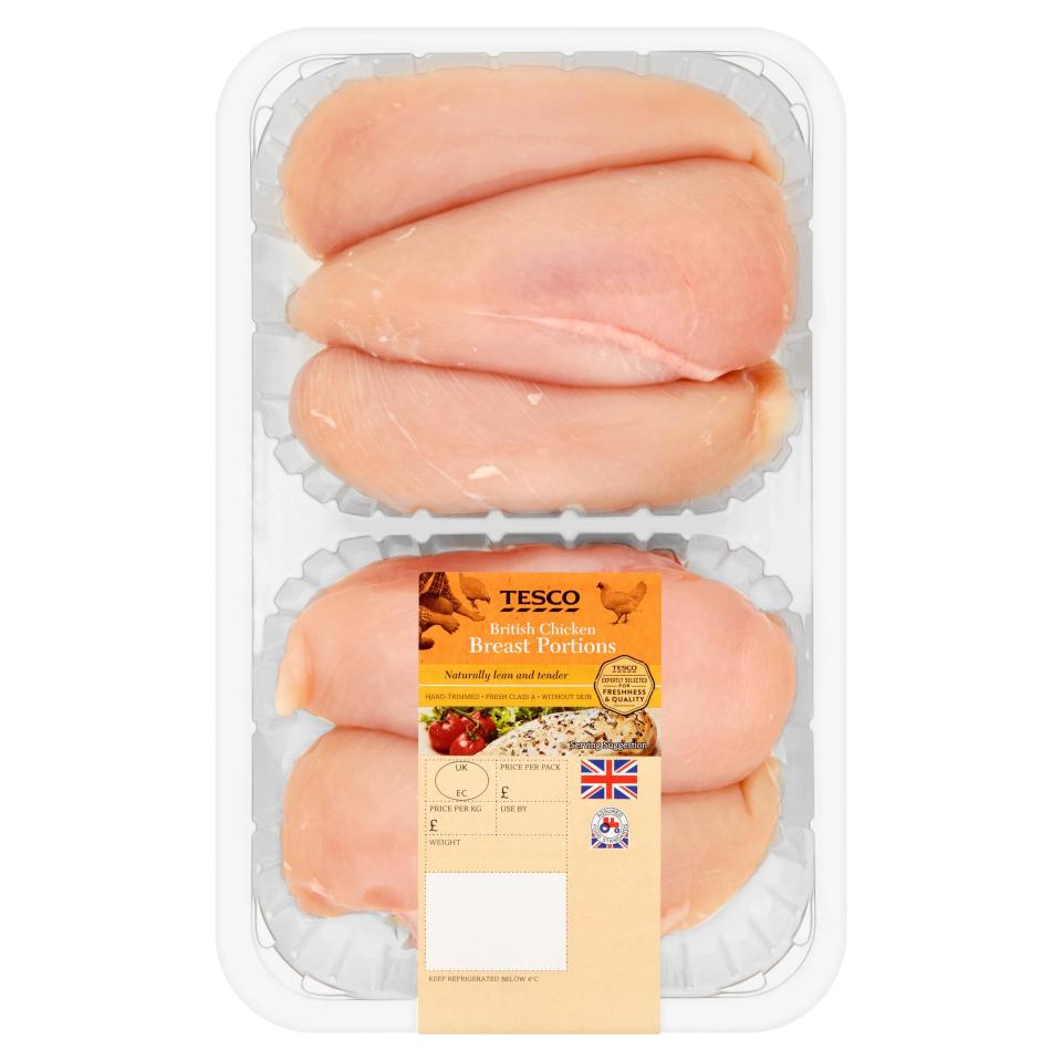  Save 59p by stocking up on chicken breasts in Tesco or Aldi over Lidl