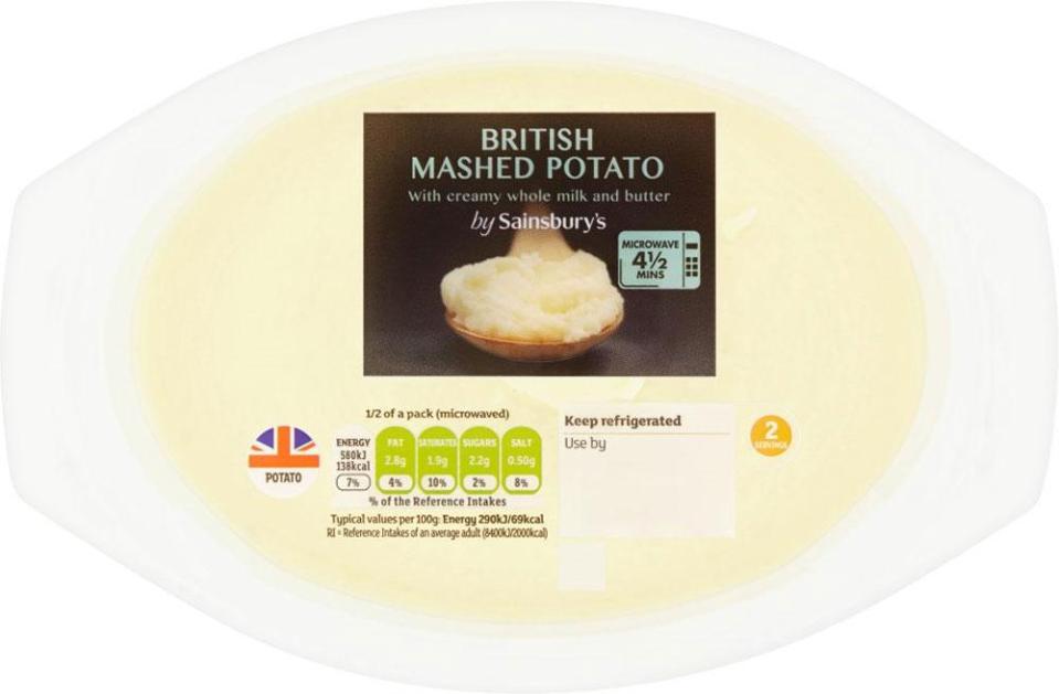  At 85p, Sainsbury's is cheaper than their rivals for mashed potato