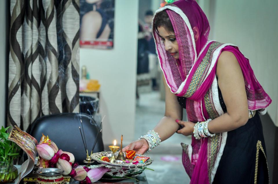  The lighting of oil lamps and candles is a big part of the five-day Diwali festival