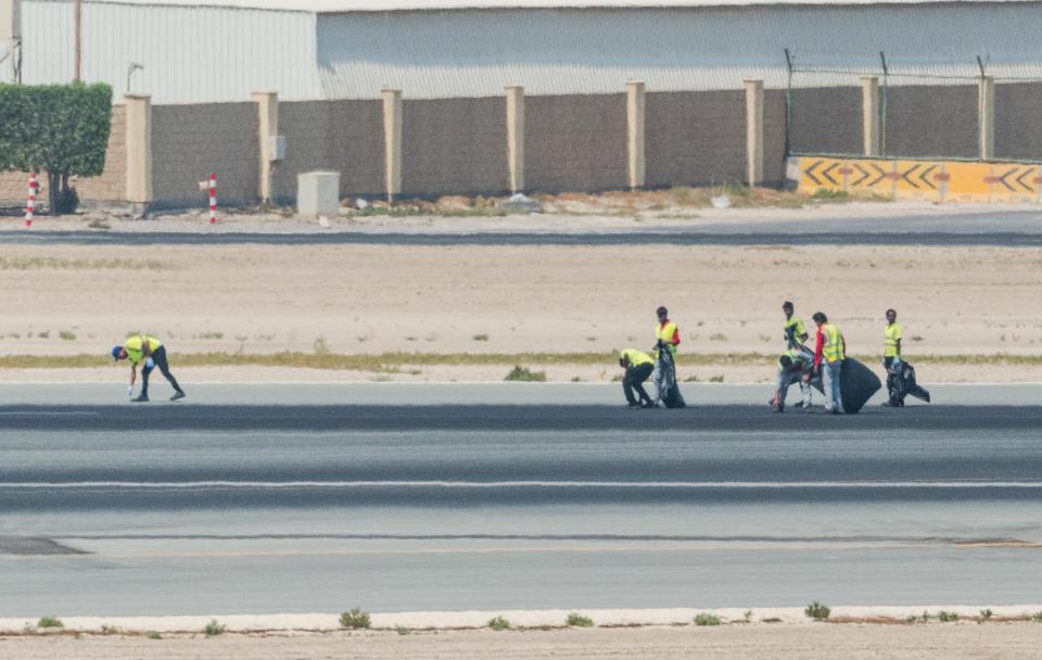  Airport clean-up crews needed sacks to pick up all the debris