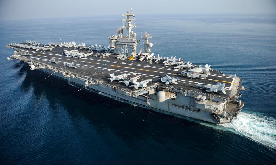  The F-18 took off from the USS Nimitz