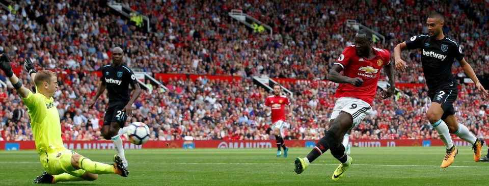 Romelu Lukaku fires home the first of his two goals