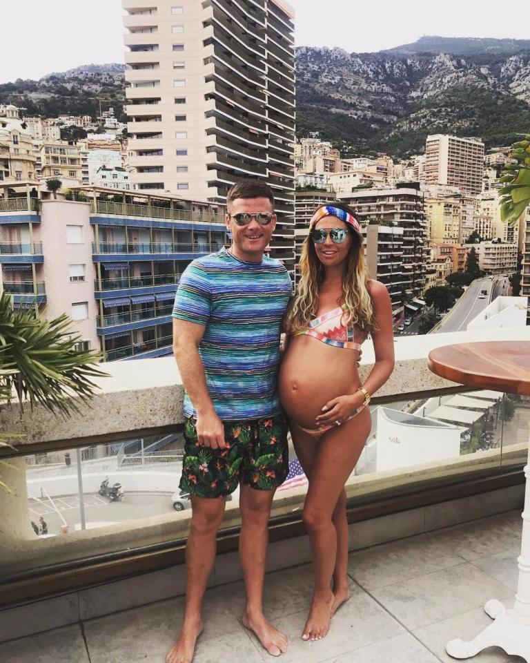 Danielle Lloyd looked glowing and happy as she showed off her blooming baby bump on holiday with Michael O'Neill