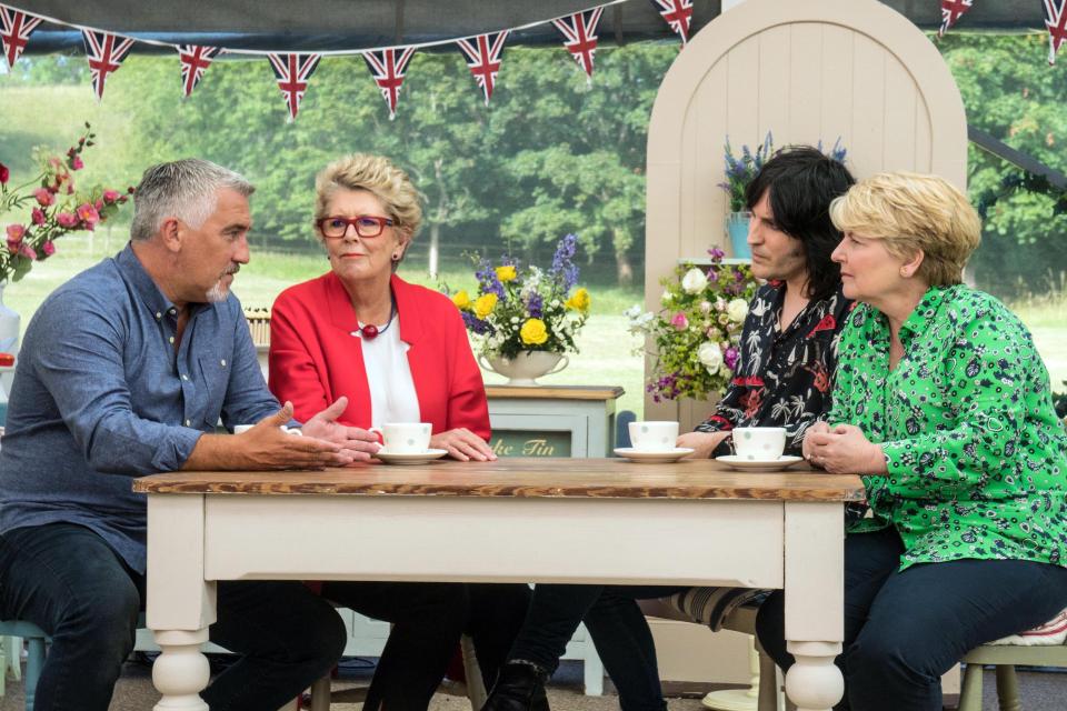 Prue replaces Mary Berry on the judging panel while Noel and Sandi are the new hosts