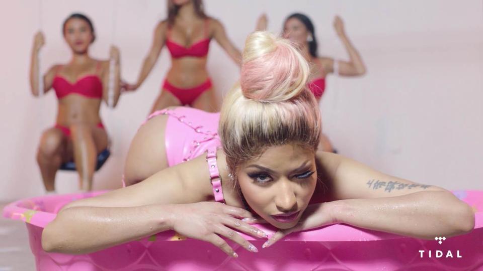  Nicki gazes lustfully into the camera