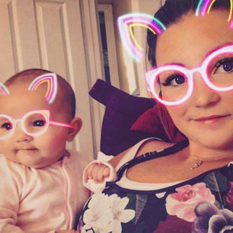  April Oliver posted this adorable photo of herself with two-month-old Ellie-Louise