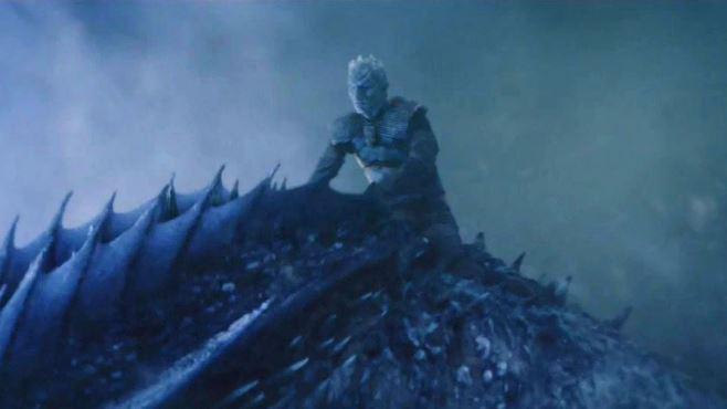  In Sunday night's season seven finale the leader of the dead army destroyed The Wall in the north using his newly-acquired, blue flame-spouting dragon
