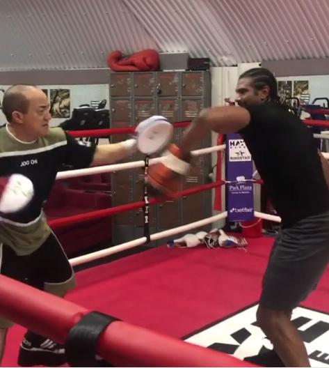 Haye looked like he particularly enjoyed doing his impression of McGregor's flailing arms
