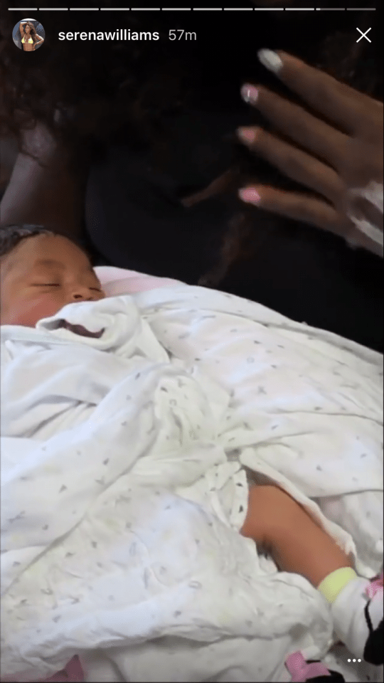 Serena Williams also shared another video featuring her newborn daughter on Instagram stories