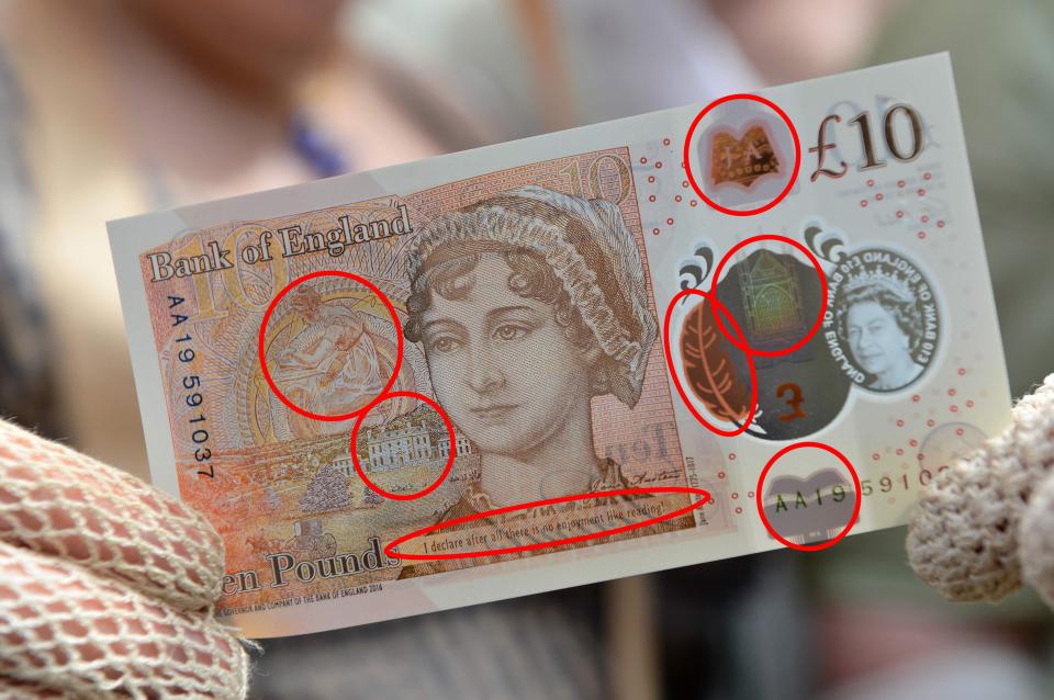  How many of these discrete details on the new £10 note did you spot?