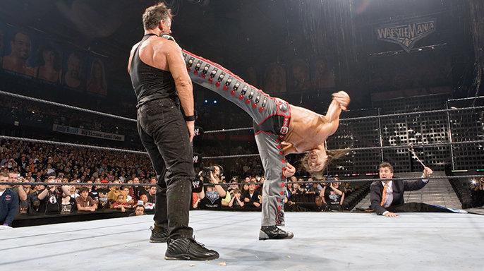  HBK delivers the Sweet Chin Music to Vince McMahon