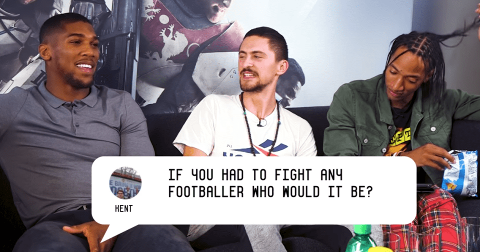  Anthony Joshua was also asked which footballer he would like to fight