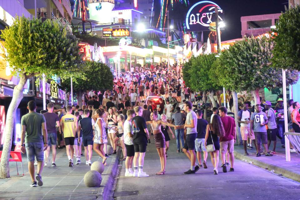  The party town sees an influx of young tourists pour in every summer - with many Brits heading out for sun and booze