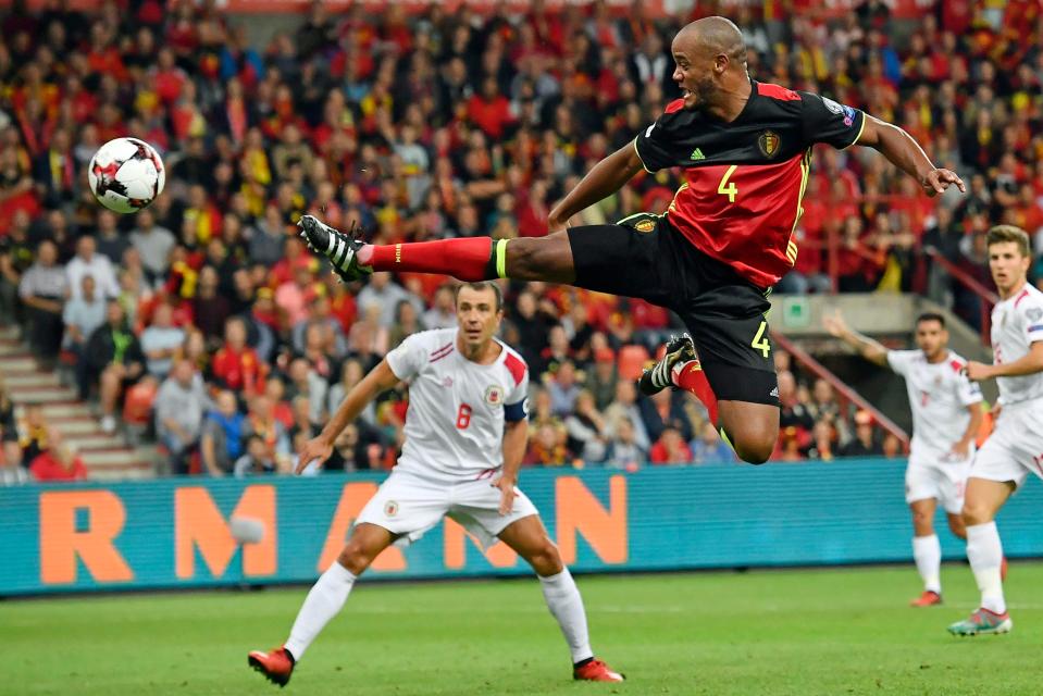 The defender suffered a calf knock while playing for Belgium