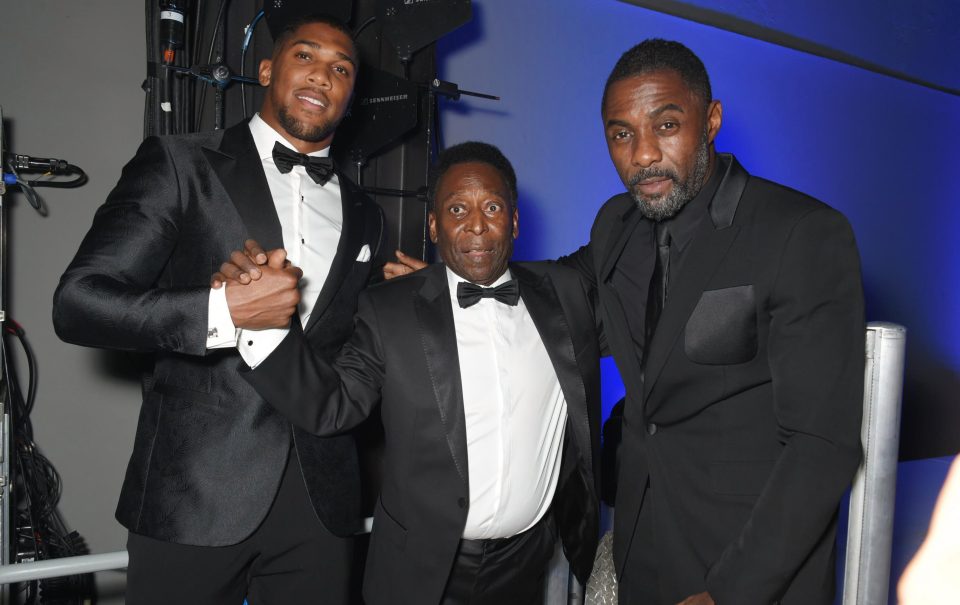 Anthony Joshua, Pele and Idris Elba at the award ceremony 