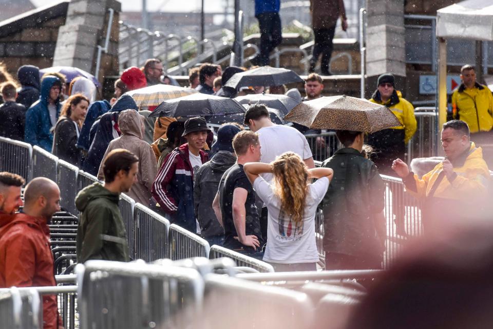There have been emotional scenes as concertgoers joined huge queues outside Manchester Arena