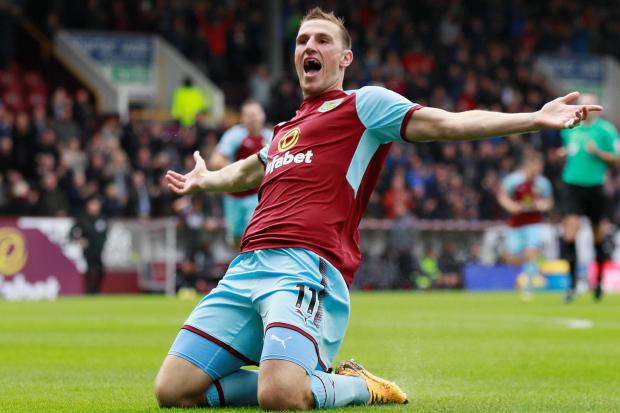 Chris Wood pounced on Lee Chung-yong's error to score Burnley's first goal