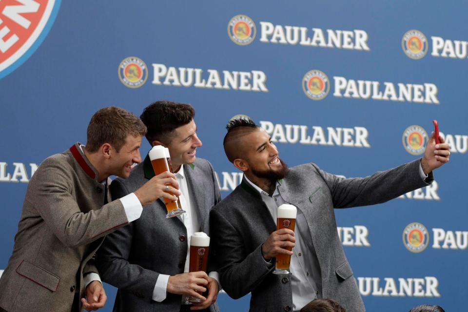 Arturo Vidal and Co laughed during the event on Wednesday