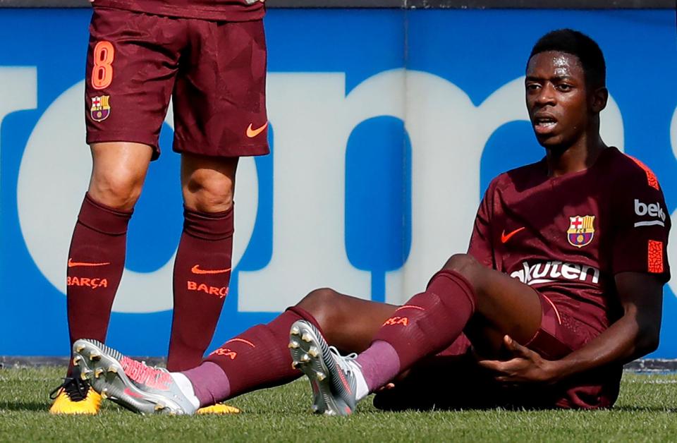 Dembele injured his leg at the weekend against Getafe