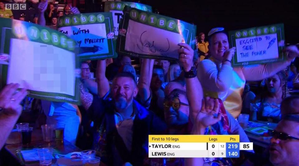 BBC bosses fear backlash over the content of the signs as the camera scanned the crowd at the Motorpoint Arena in Cardiff