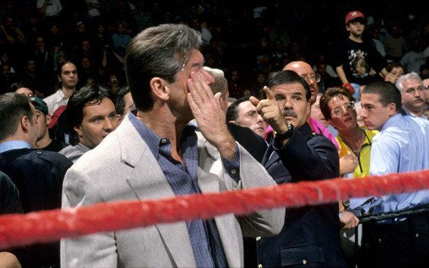  Vince wipes spit from his eye
