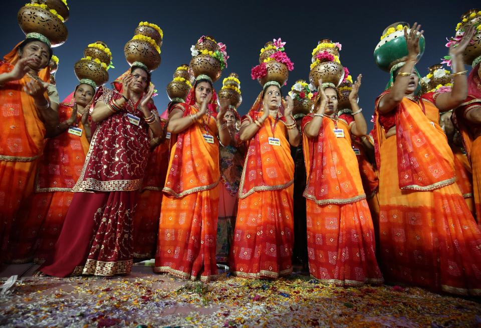  The festival involves singing, 'garba' dancing and artistic celebrations in honour of the powerful goddess Durga
