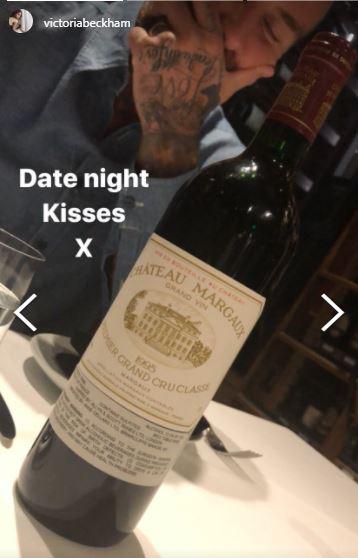 Victoria Beckham posted a video on her Instagram Stories showing an array of expensive wines with David in the background