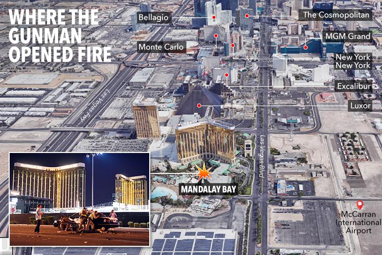 The gunman opened fire near the Las Vegas strip