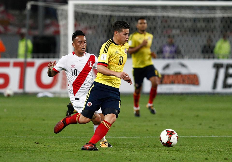 James Rodriguez scored in Colombia's clash with Peru