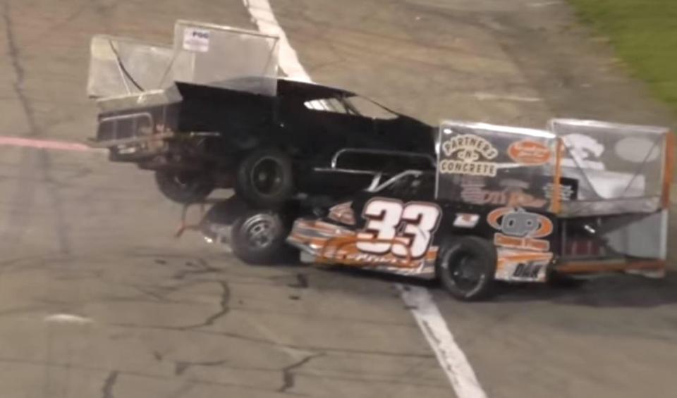 Specatators were shocked as Jeffery Swinford drove on to Shawn Cullen's car
