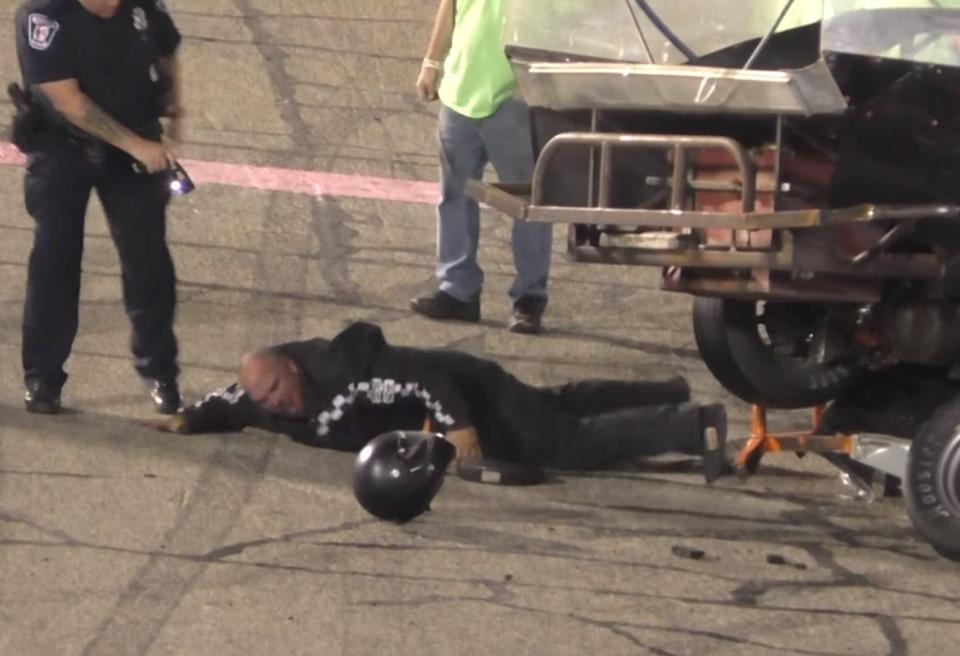 A police officer then had to intervene and taser Cullen