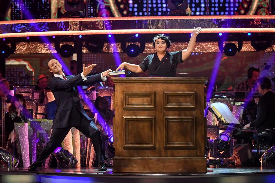  Comedian and presenter Susan Calman performed the Charleston with dance partner Kevin Clifton