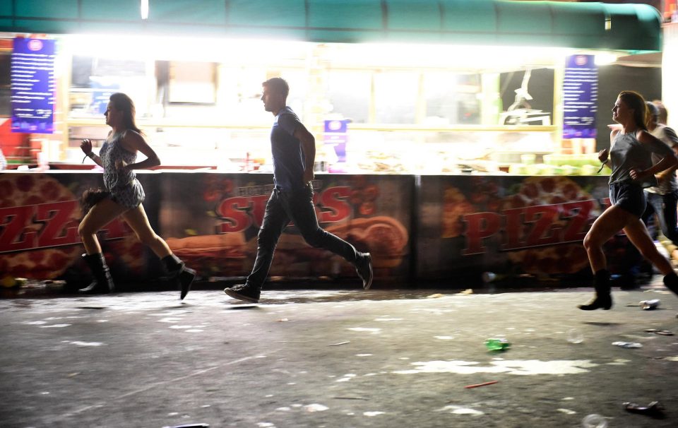 People could be seen running from the area after reports of an active shooter