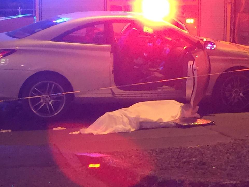 A body bag was seen on the floor in the Strip