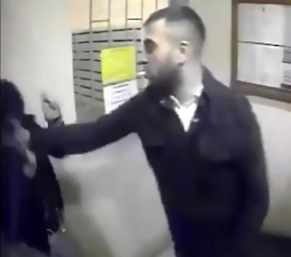  Chilling CCTV appears to show a woman followed by an unidentified young man at a block of flats in Russia