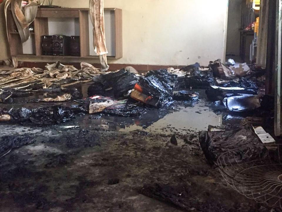 The burned out room in the nursery where the tragedy happened