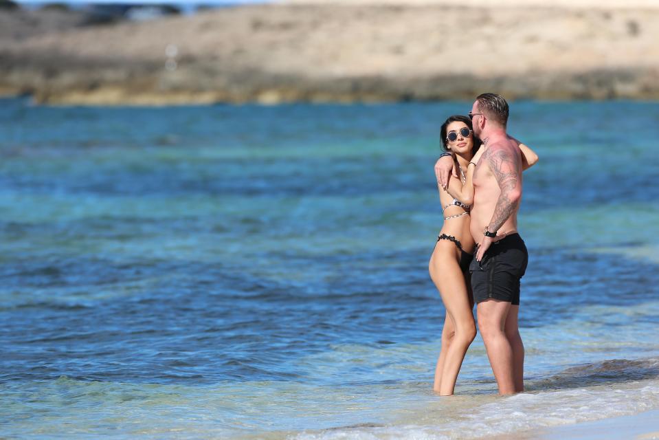  He was seen giving his girl an affectionate hug and kiss