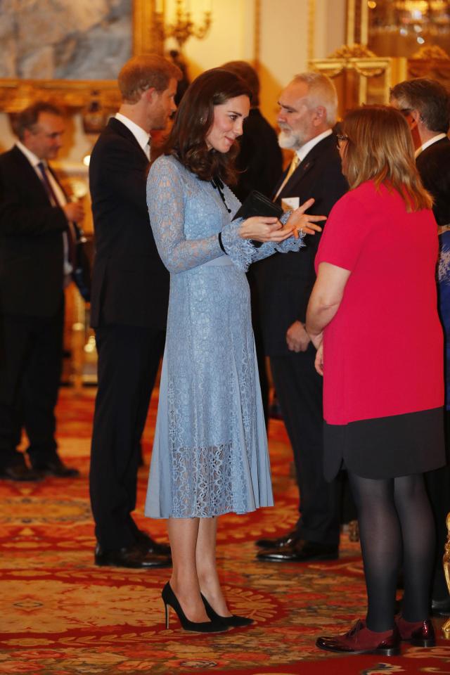  Kate sported a sophisticated blue gown for the reception honouring mental health campaigners
