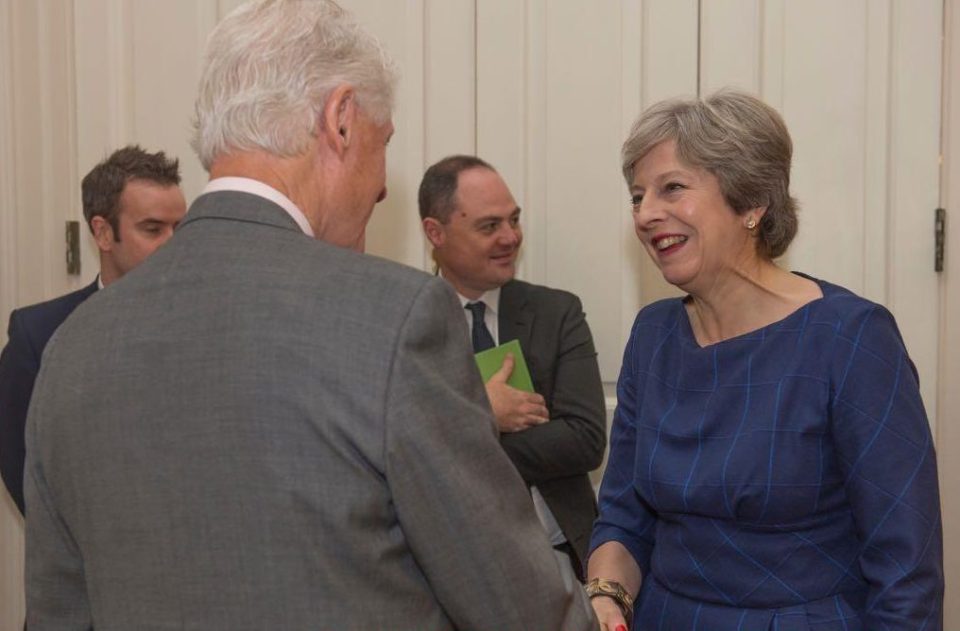  Theresa May tweeted several pics of the pair together in No10
