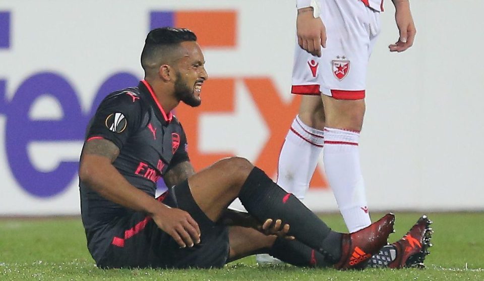 Theo Walcott took a knock early on but was able to continue