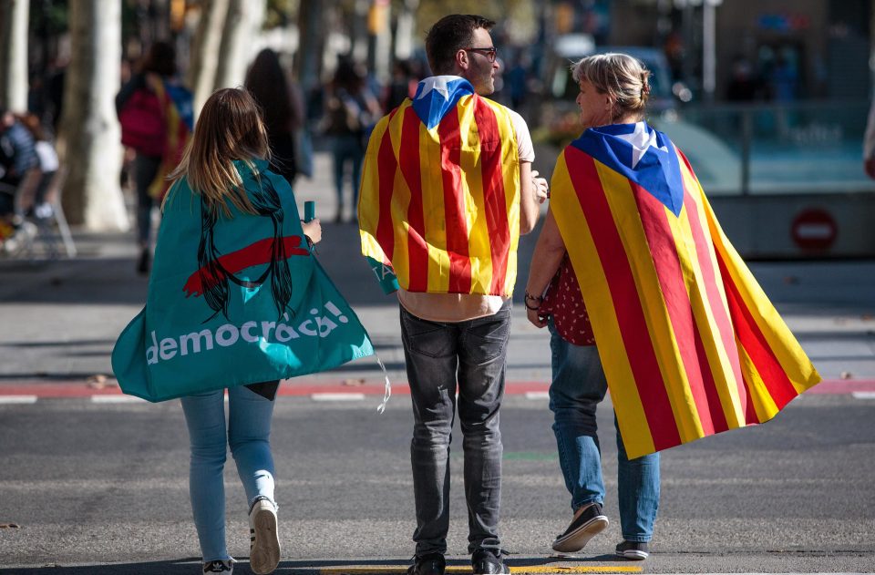  Pro-independence demonstrators joined the protest in the Spanish city