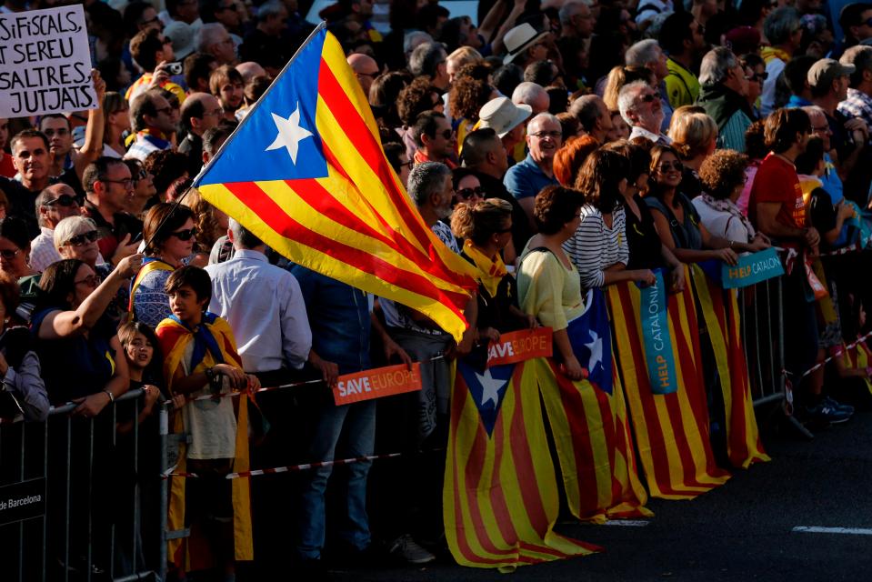  Flags were waved and banners displayed as thousands came out to march