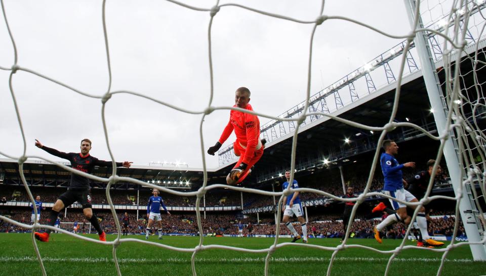  Pickford has spent a lot of time picking the ball out of his net
