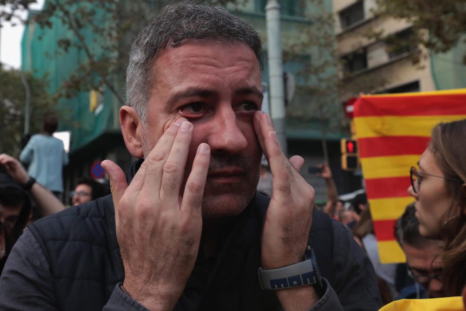 Tears filled the eyes of some independence supporters in emotional scenes