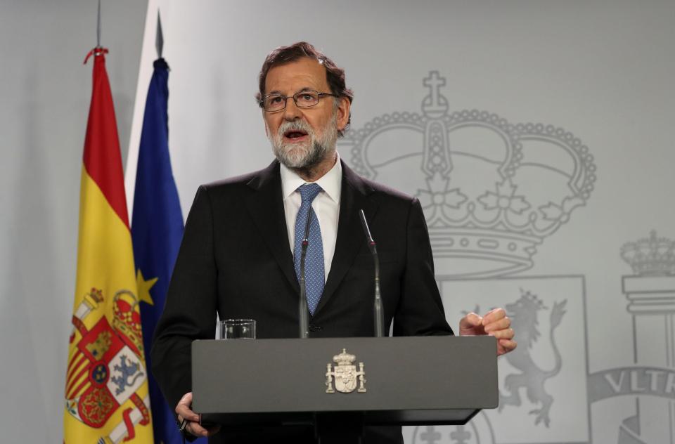  Spanish Prime Minister Mariano Rajoy intends to take direct control of Catalonia