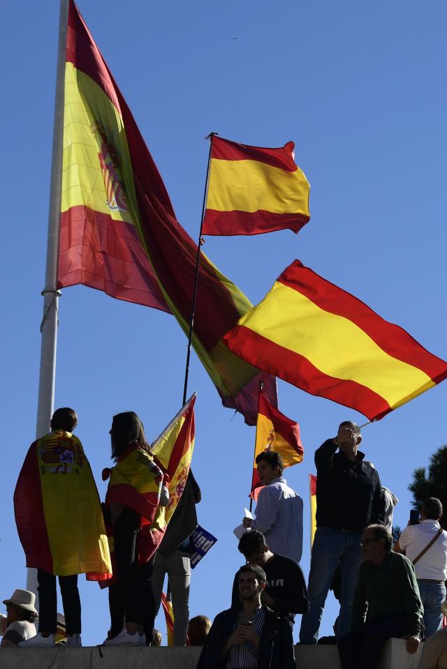Pro-Spain protests have been held in Madrid on Saturday