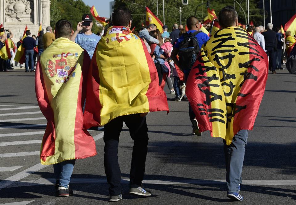 People donned flags in the latest protests in Madrid