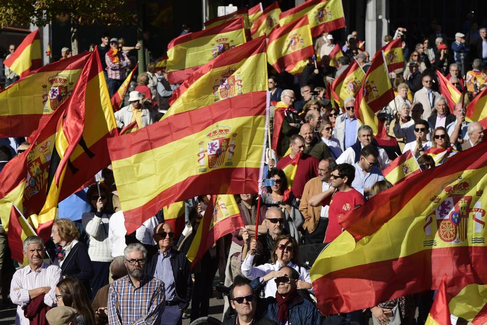 Thousands have taken to the streets, protesting against Catalan independence 