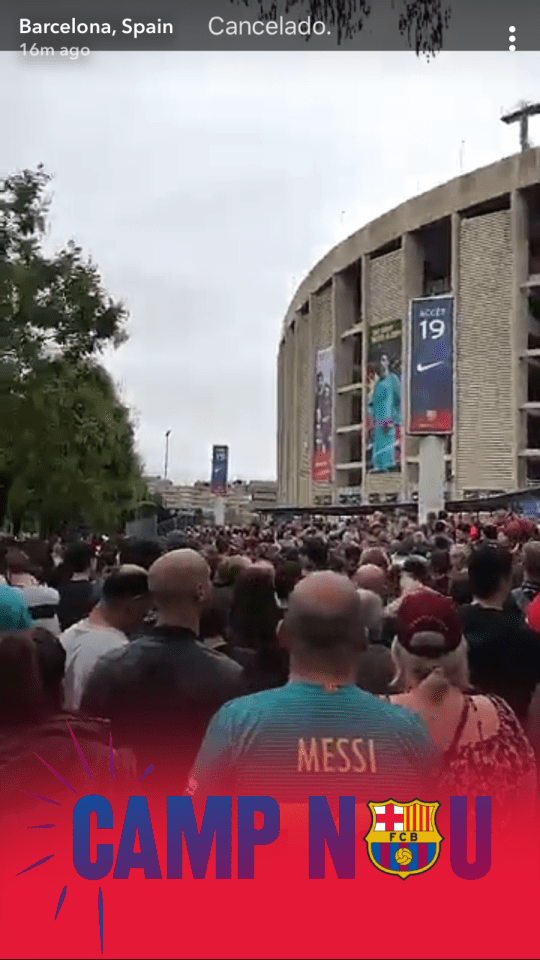 As many as 98,000 fans were left outside the Nou Camp as confusion reigned ahead of Barcelona's game with Las Palmas